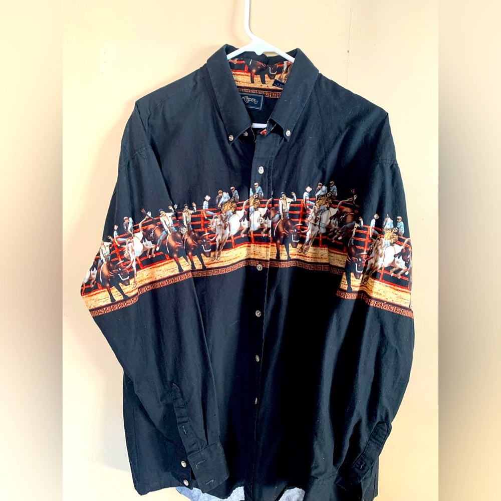 Men’s XL Roper bull riding button down